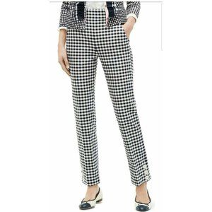 J Crew Navy Gingham Remi Cropped Pants 8